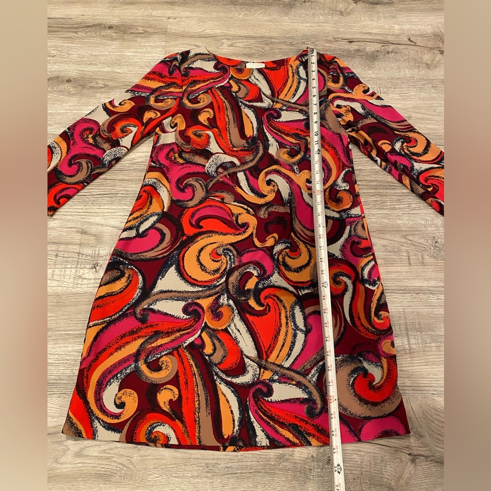 Anthropologie Maeve Shift Dress Print Red Pink Size Small - Picture 3 of 5